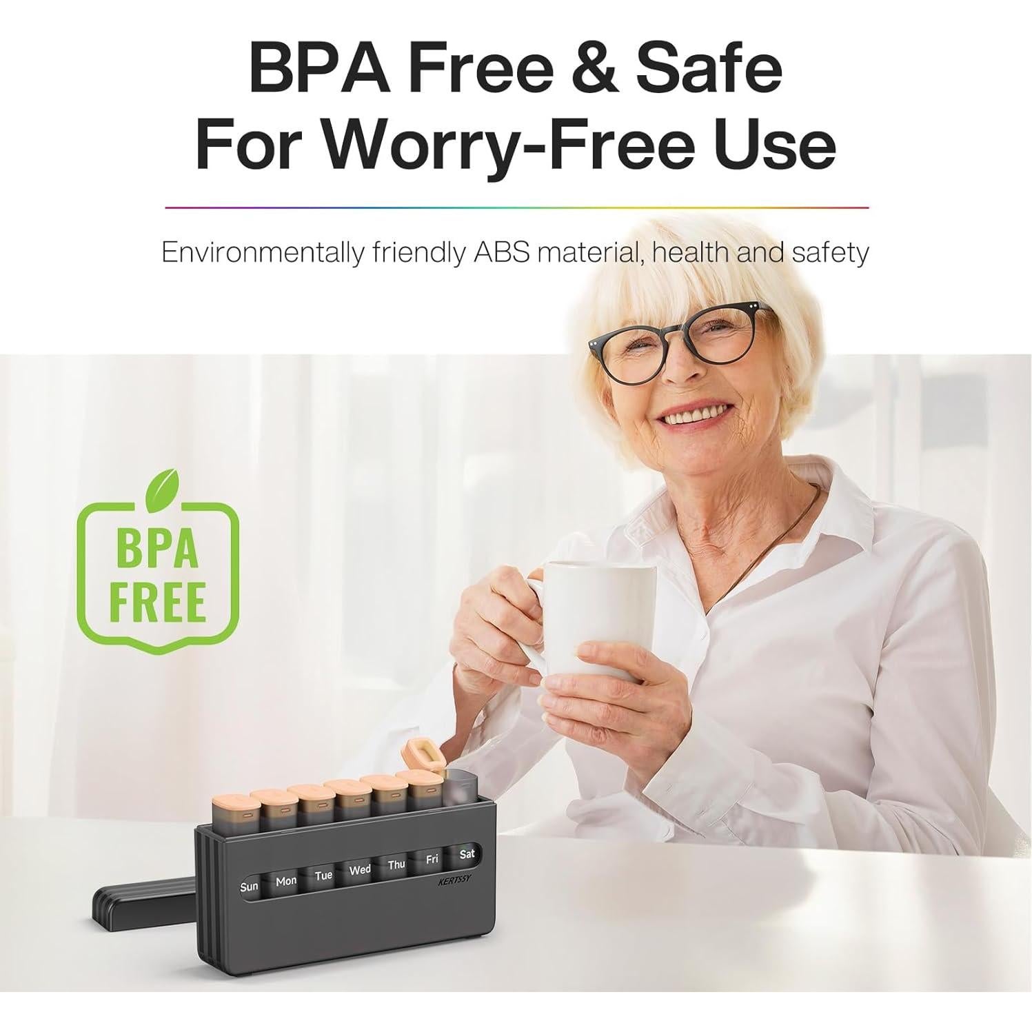 Organizador Semanal de Pastillas KERTSSY 2 Veces al Día 14 Compartimentos