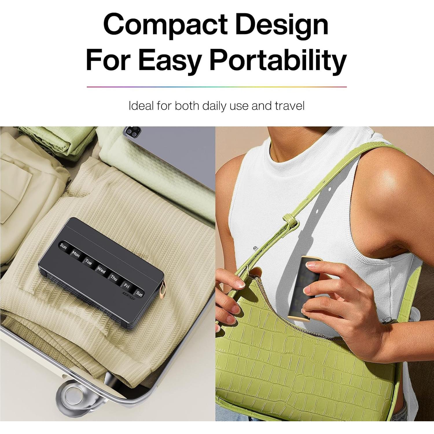 Organizador Semanal de Pastillas KERTSSY 2 Veces al Día 14 Compartimentos