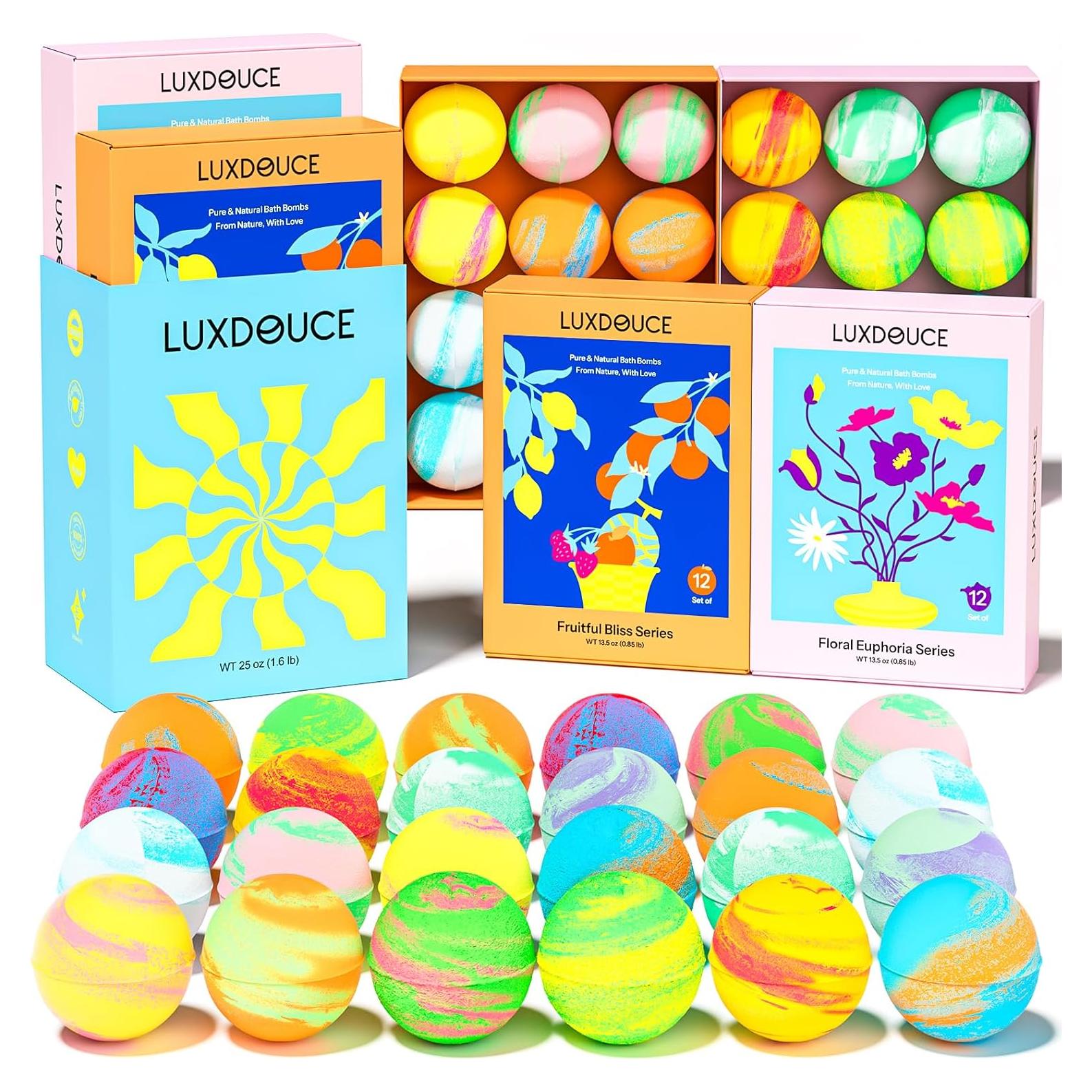Juego de 24 Bombas de Baño LUXDOUCE - Aromas Florales y Frutales