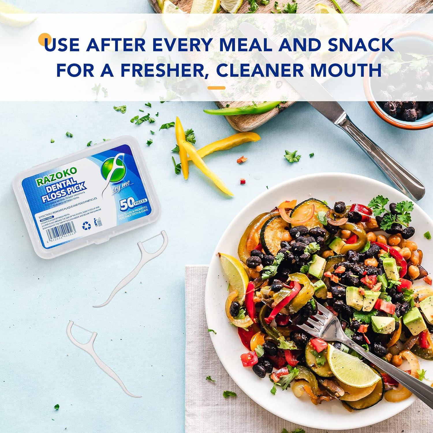 Palillos de Hilo Dental RAZOKO 400 Piezas con Estuche