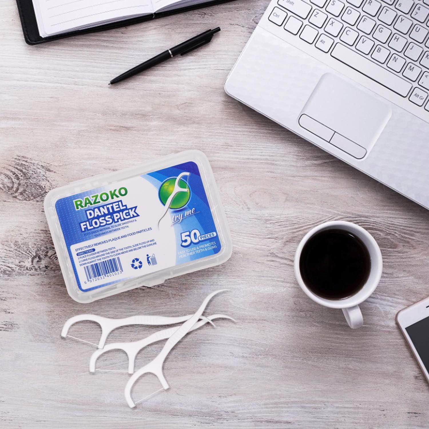 Palillos de Hilo Dental RAZOKO 400 Piezas con Estuche