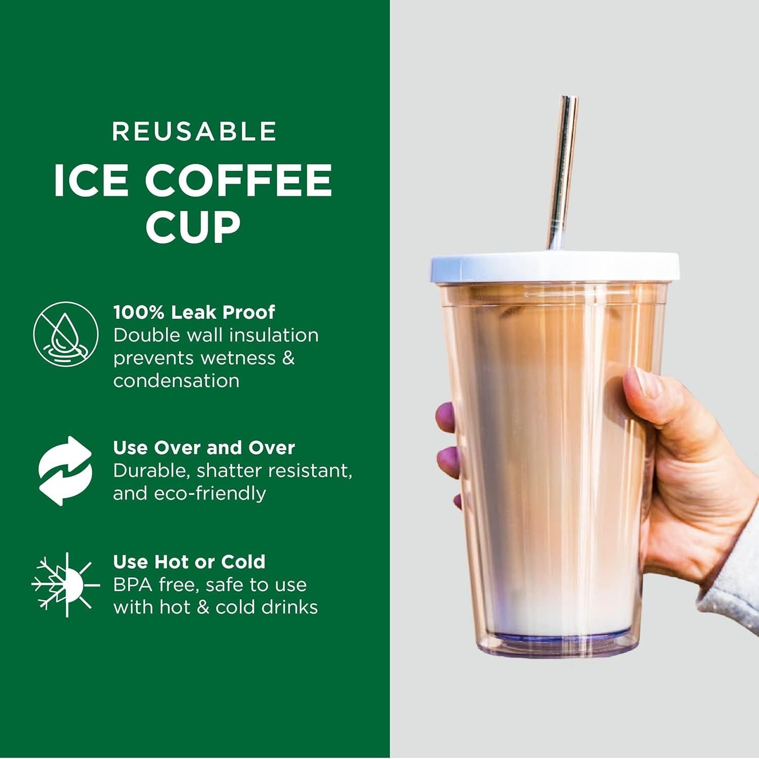 Taza de café helado Kensal Home 24 oz a prueba de fugas