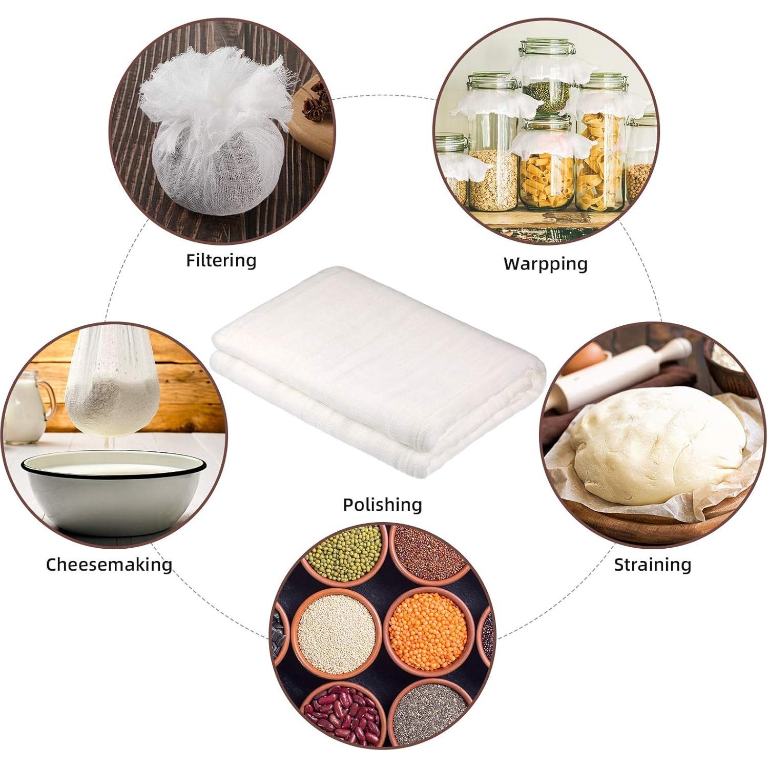 Gasa de Queso Reutilizable Boao 11.7 m² Algodón Natural