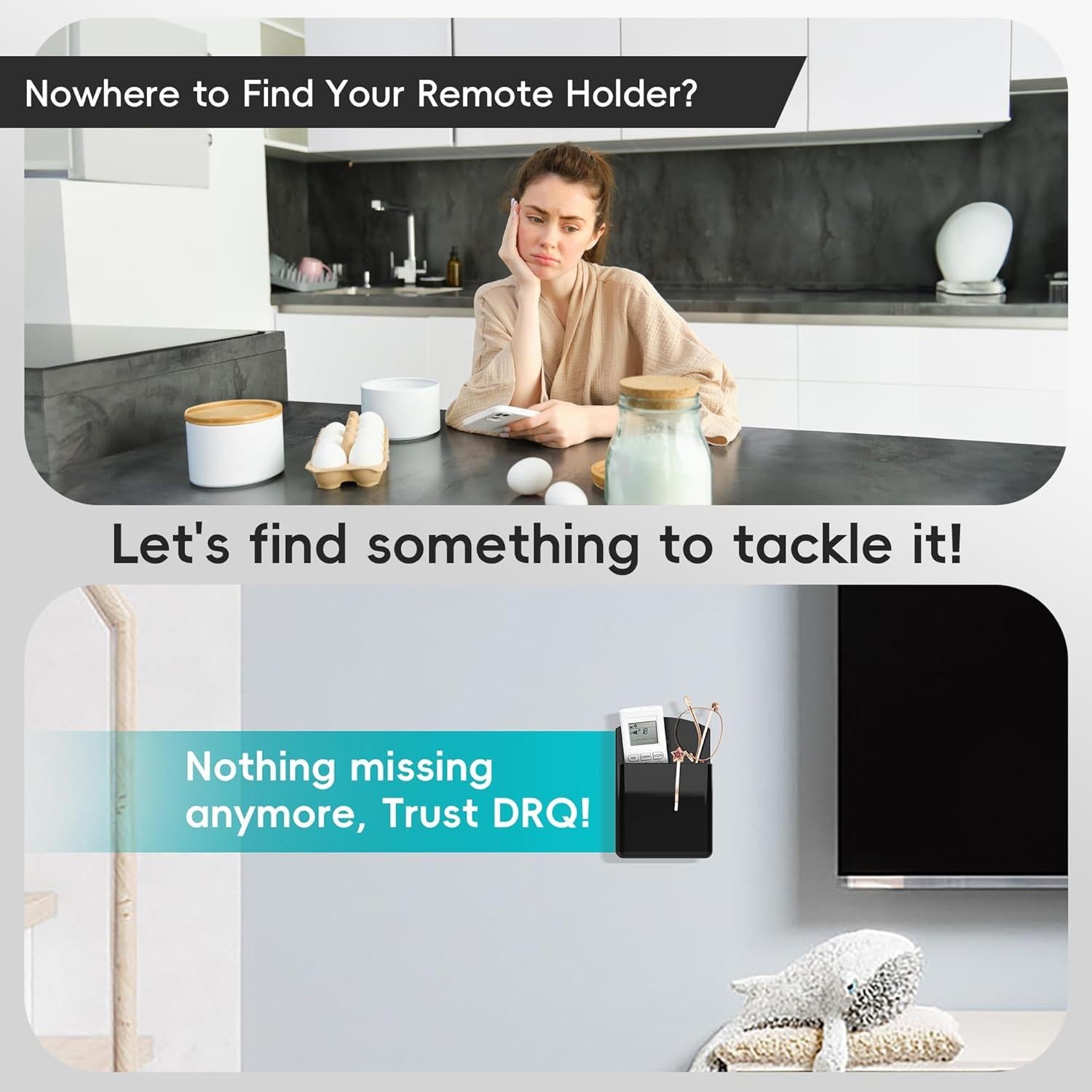 Soporte Adhesivo para Control Remoto DRQ 2 Piezas Negro