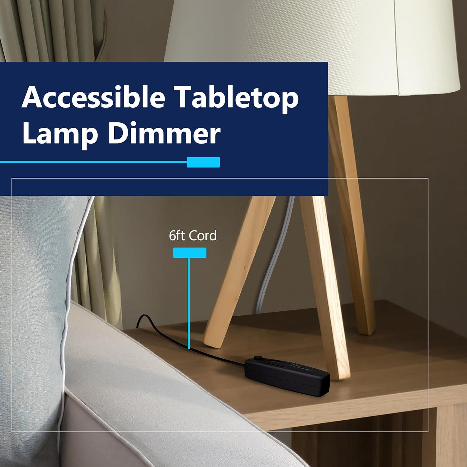 Interruptor Regulador de Lámpara de Mesa LIDER Negro 200W