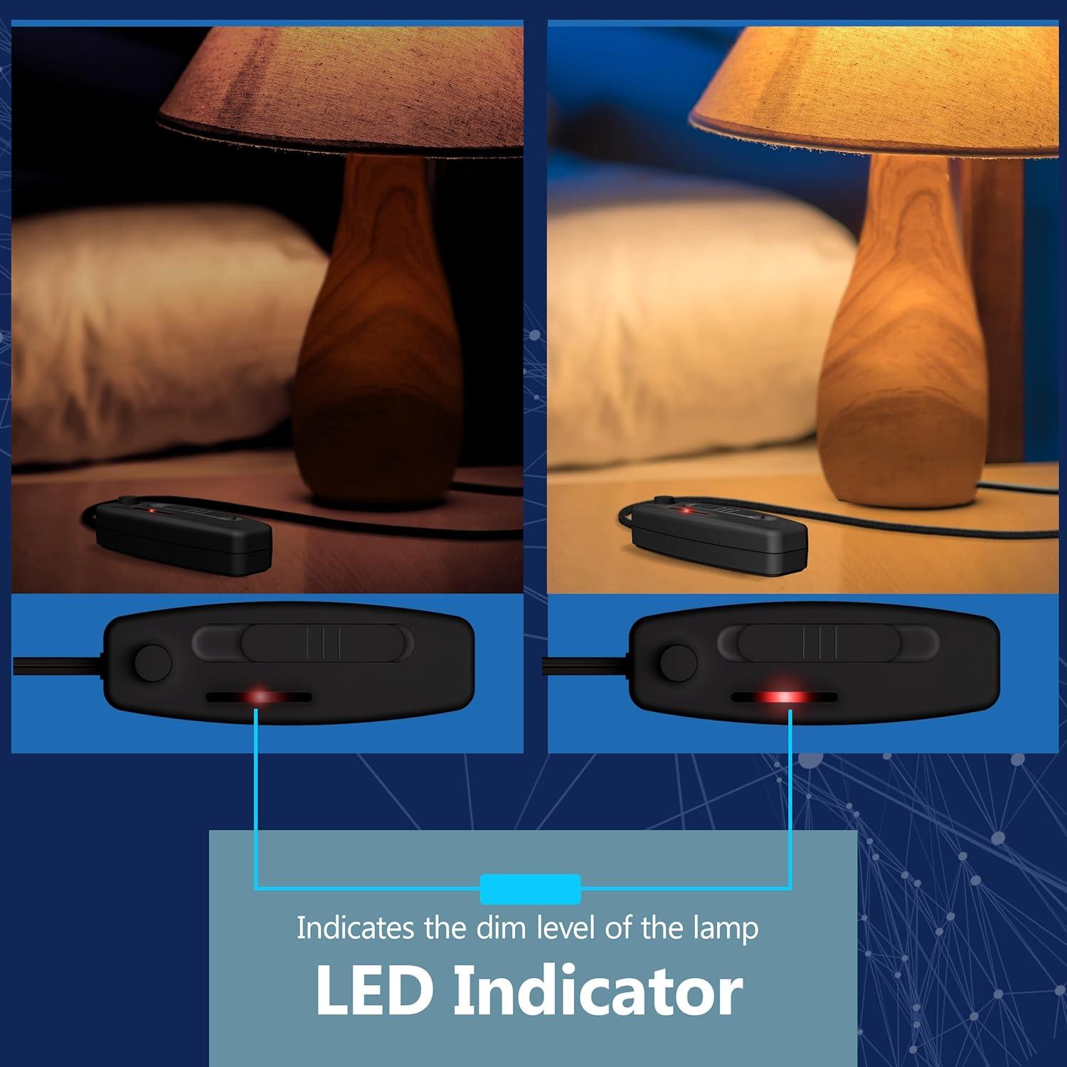 Interruptor Regulador de Lámpara de Mesa LIDER Negro 200W