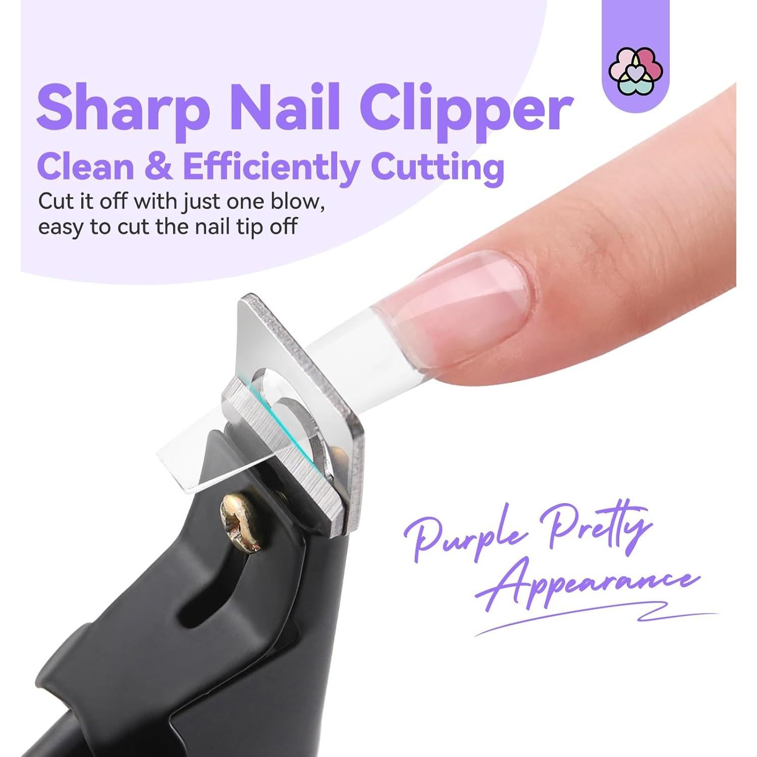 Saviland Acrylic Nail Cutters for Nail Tips: Black Acrylic Nails Clipper with Sizer Magnets Nail Cutter 15PCS Sharp Nail Tech Supplies Nail Trimmer Manicure Tool Nail Accessories Women Salon Home