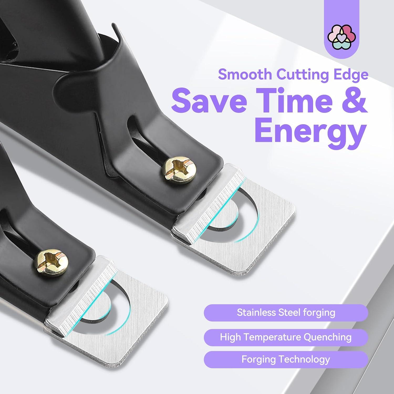 Saviland Acrylic Nail Cutters for Nail Tips: Black Acrylic Nails Clipper with Sizer Magnets Nail Cutter 15PCS Sharp Nail Tech Supplies Nail Trimmer Manicure Tool Nail Accessories Women Salon Home