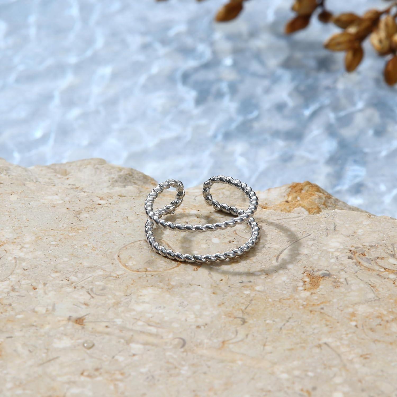 Anillos de Dedo de Plata Esterlina 925 PATISORNA Ajustables