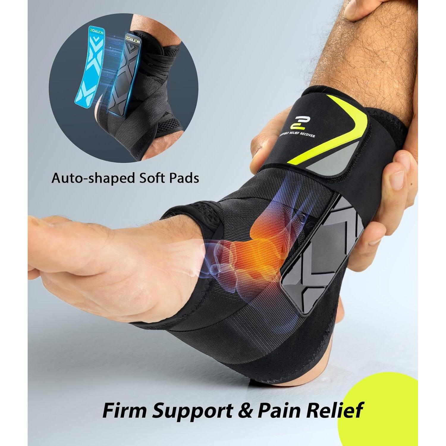 Soporte de Tobillo Ajustable ZOELION con Almohadillas Lateral XS