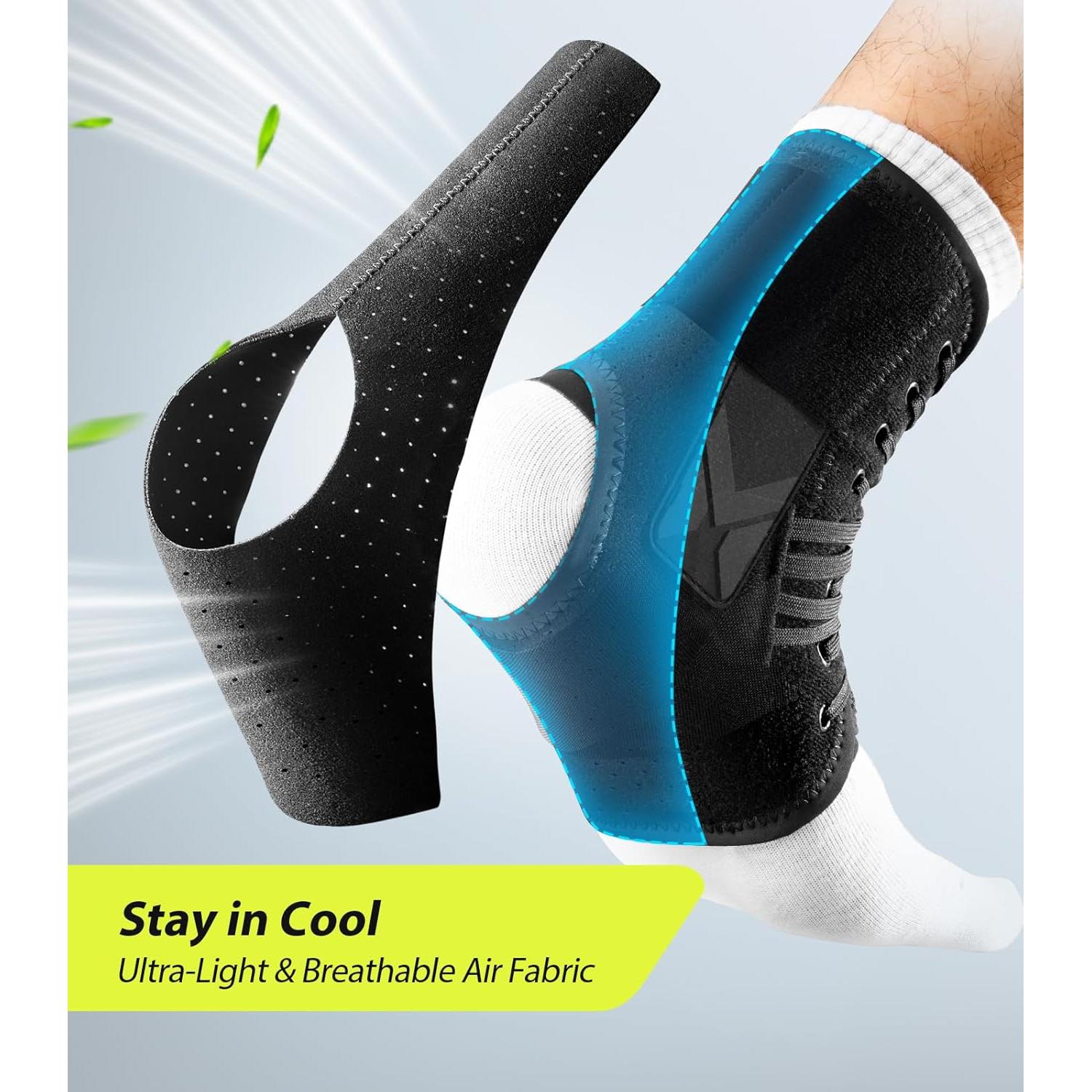 Soporte de Tobillo Ajustable ZOELION con Almohadillas Lateral XS