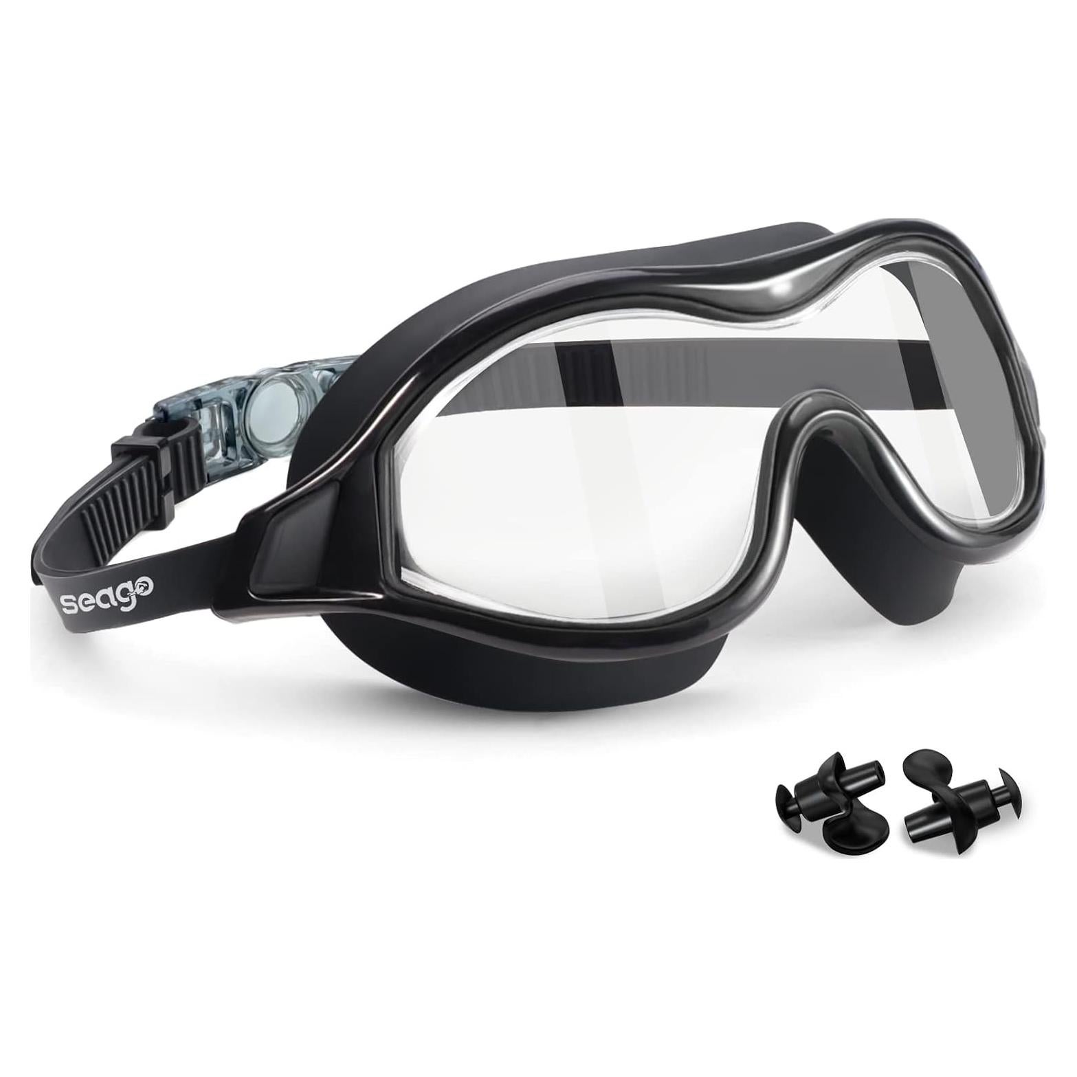 Gafas de natación Seago UV-400, anti-vaho, visión 180°