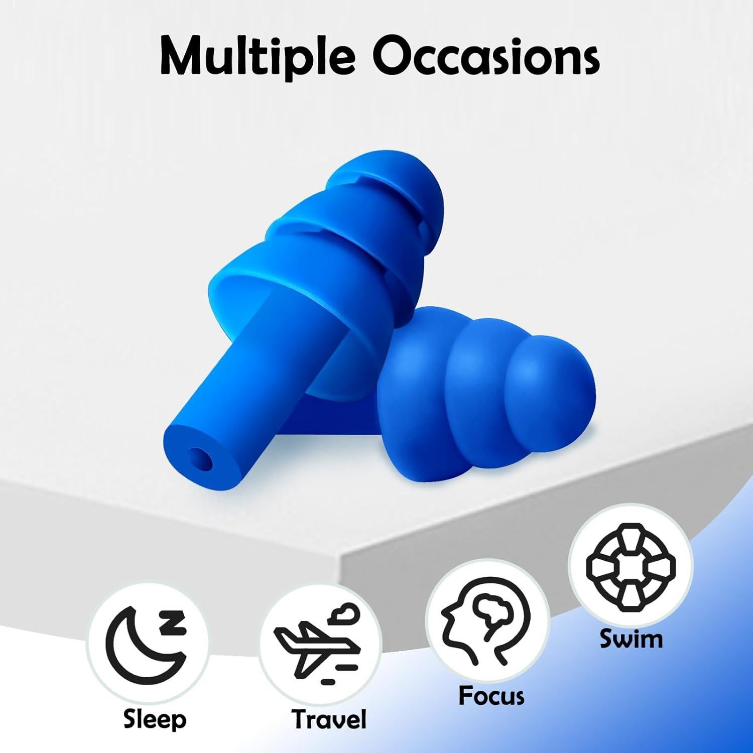 100 Pares de Tapones para Oídos Silicona Reutilizables Leffis