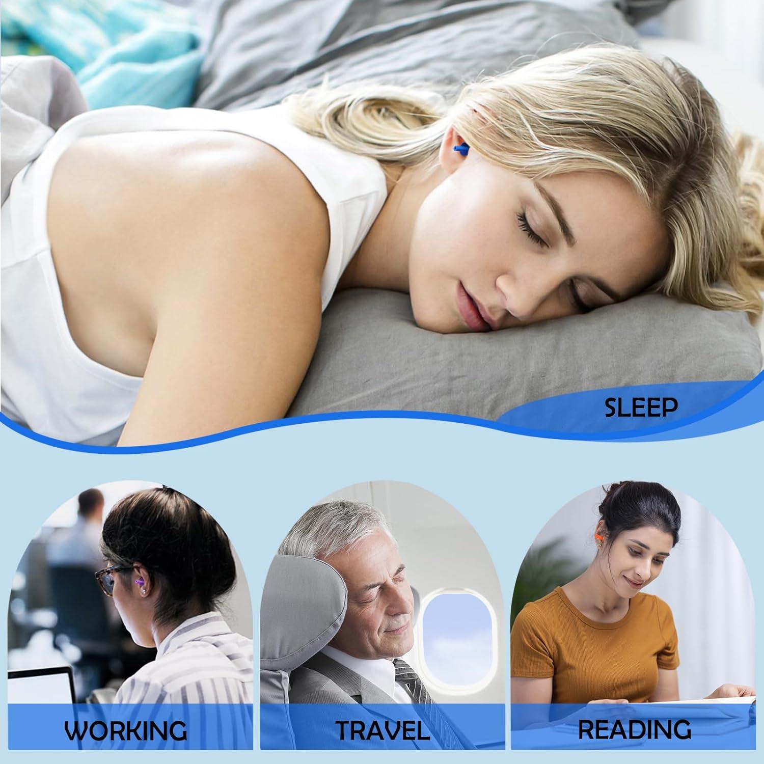 100 Pares de Tapones para Oídos Silicona Reutilizables Leffis