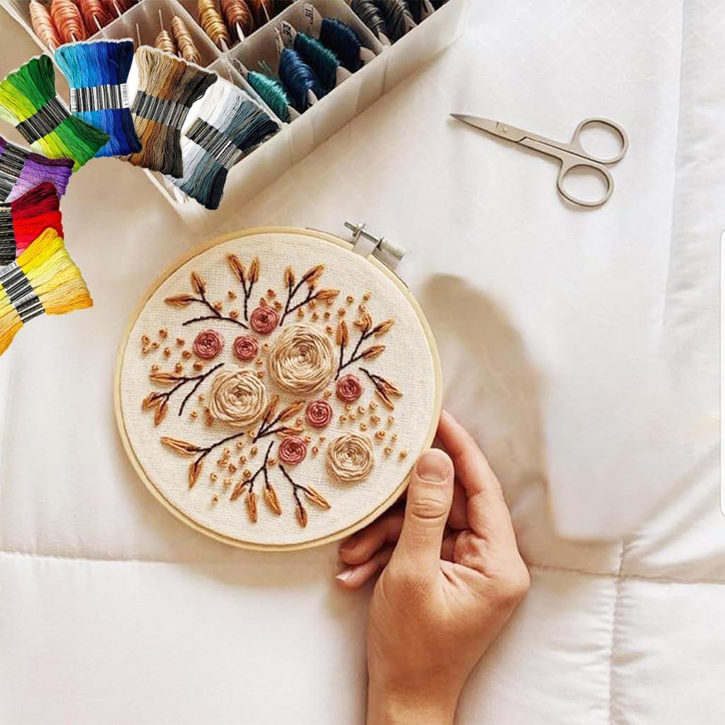 Conjunto de Hilos de Bordado Zhenqing 56 Madejas 8 Colores