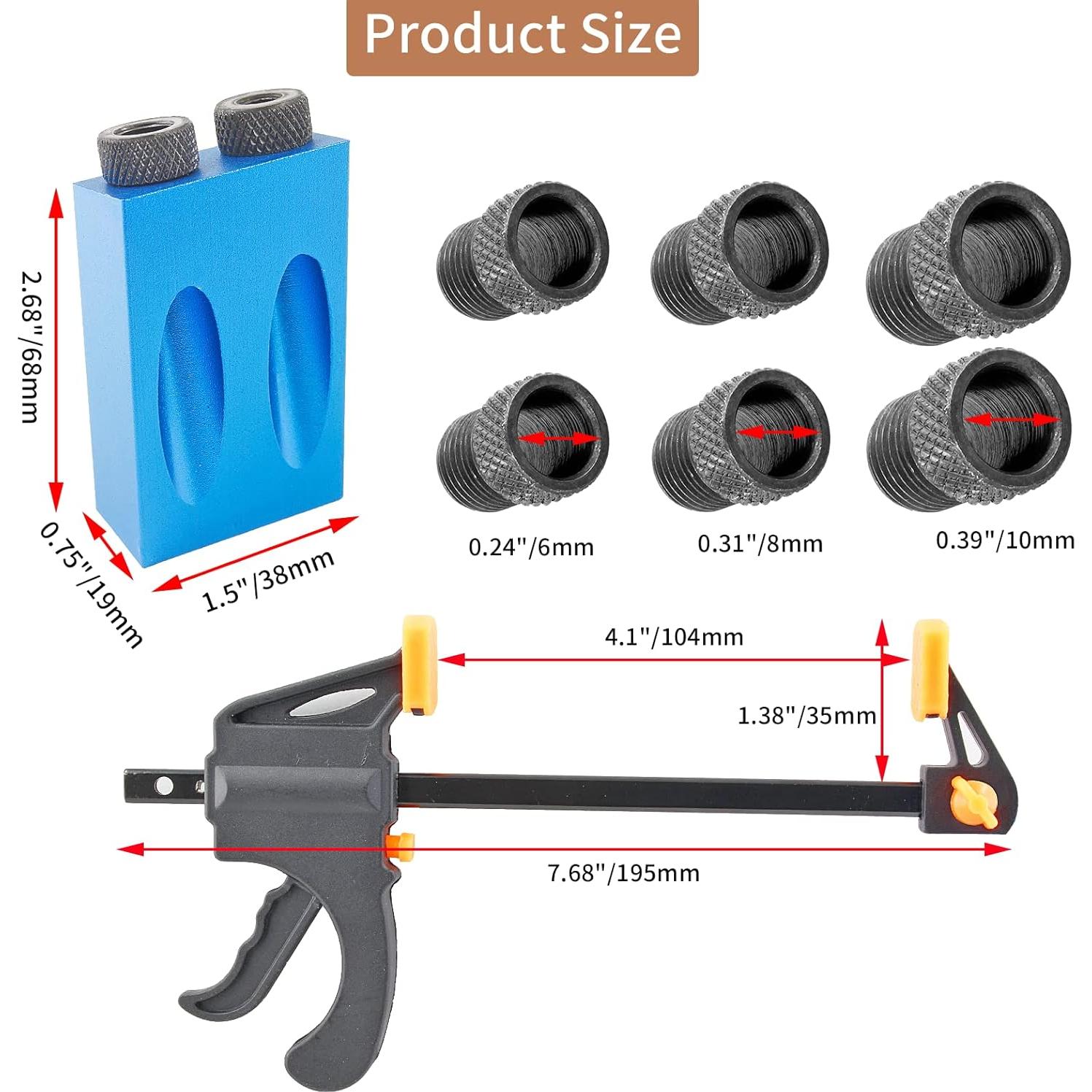 Kit de Plantilla de Agujeros 8 Piezas Bonsicoky 15° Aluminio