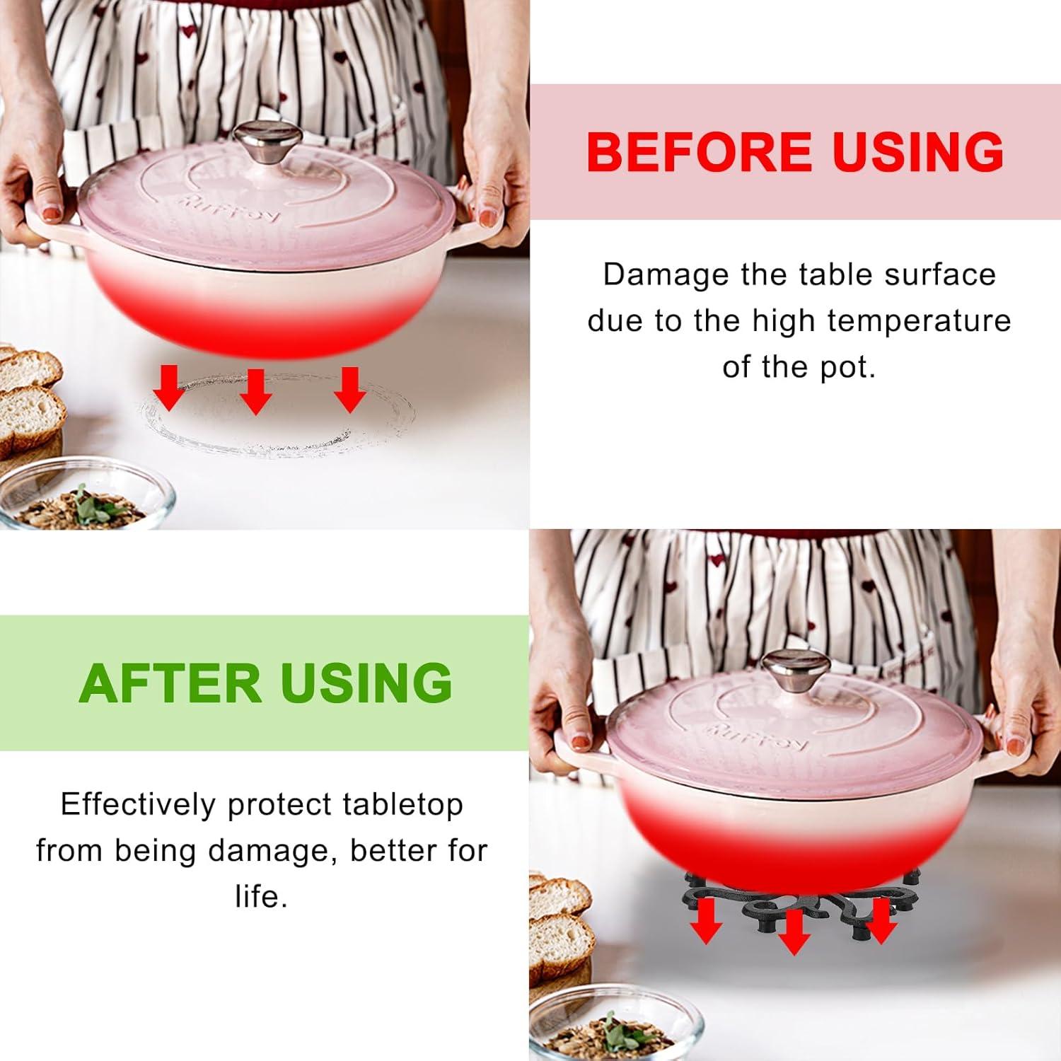 Trivet de Hierro Fundido Sumnacon 2 Pcs Pulpo Negro