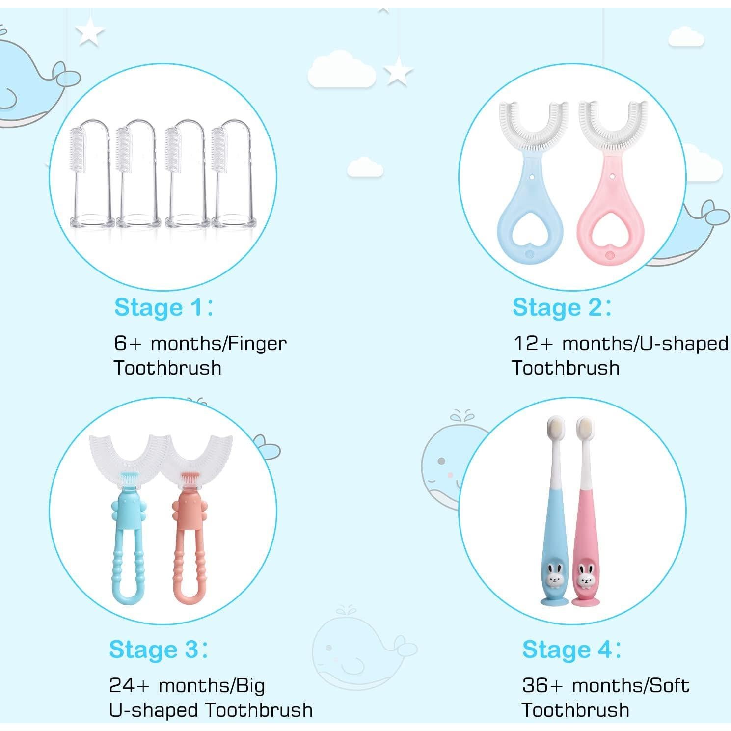 Set de 10 Cepillos de Dientes para Bebés Frerdui - Suaves y Seguros