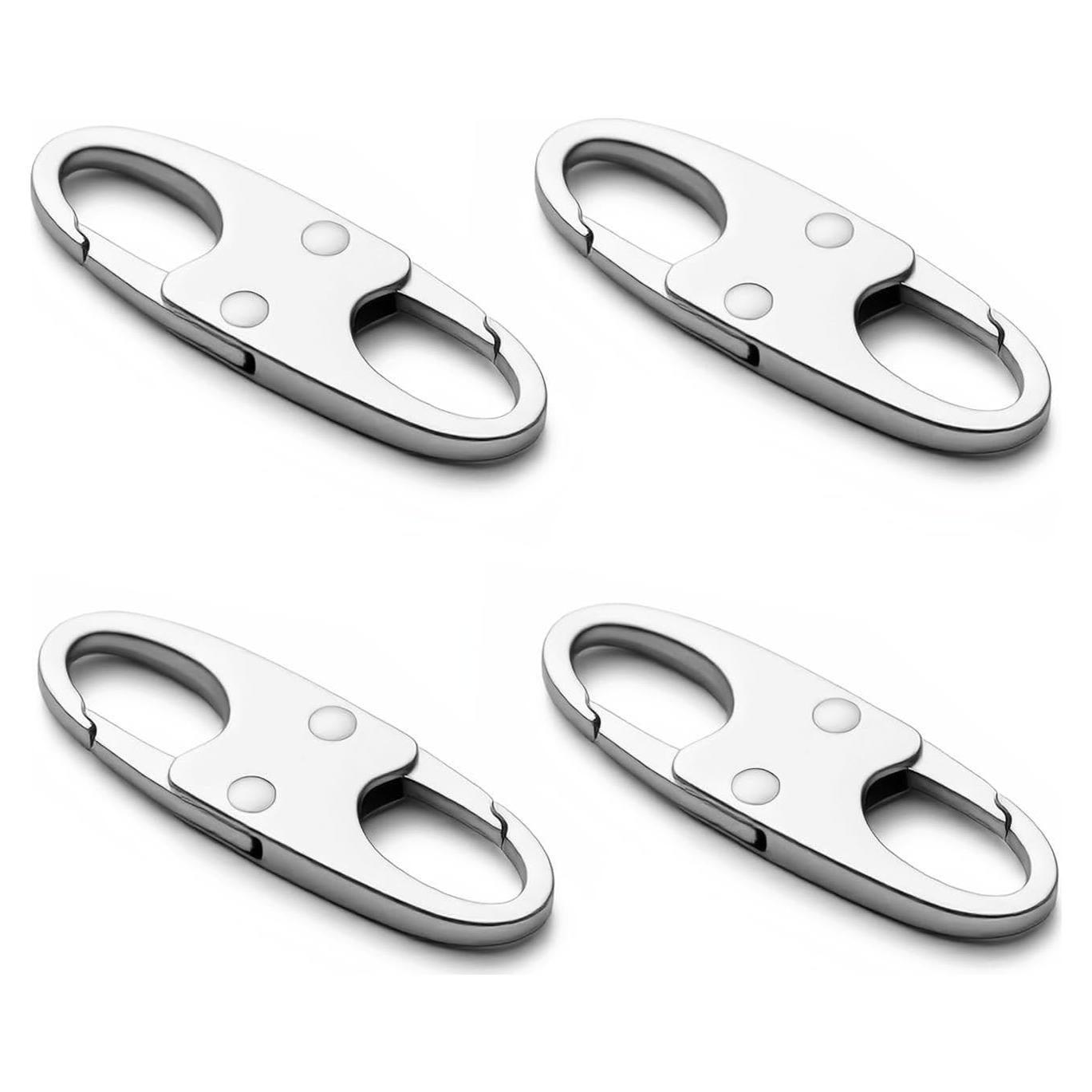 Clips Antirrobo Zelin para Cremallera Doble Apertura 4Pcs Plata