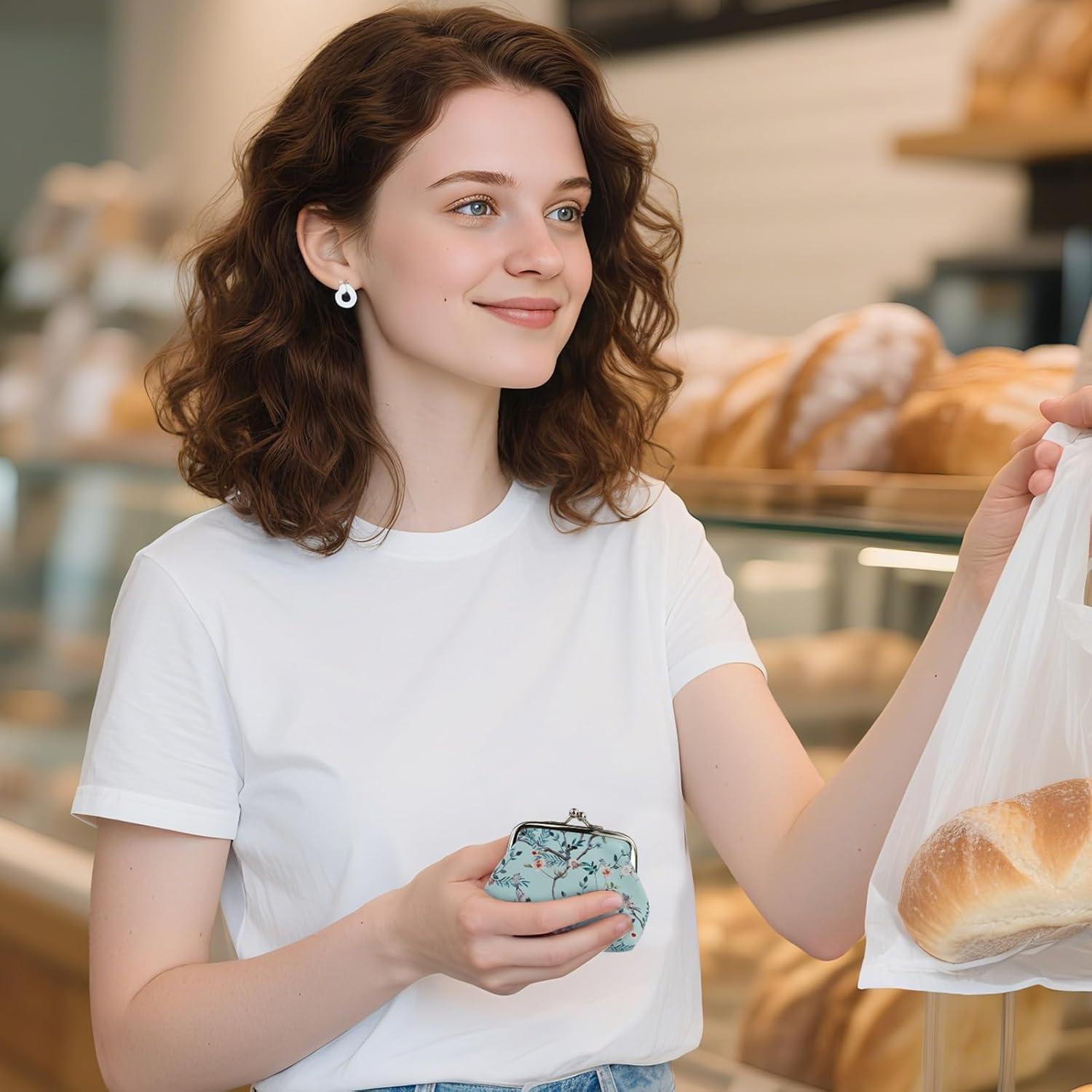 Monedero de Cuero Sintético FuninCrea Floral Doble Cierre