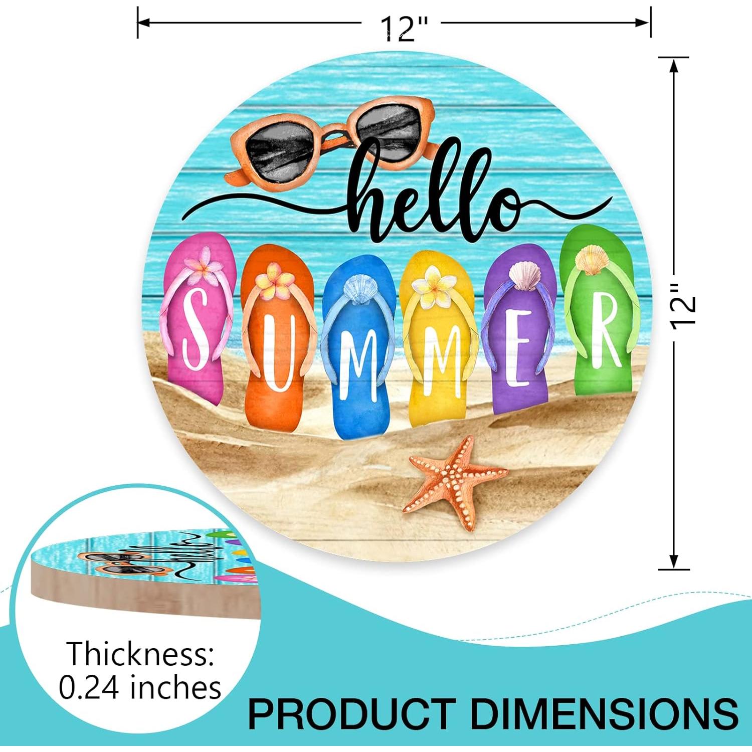 Cartel de Puerta Deroro Hola Verano Chanclas 30.48 cm