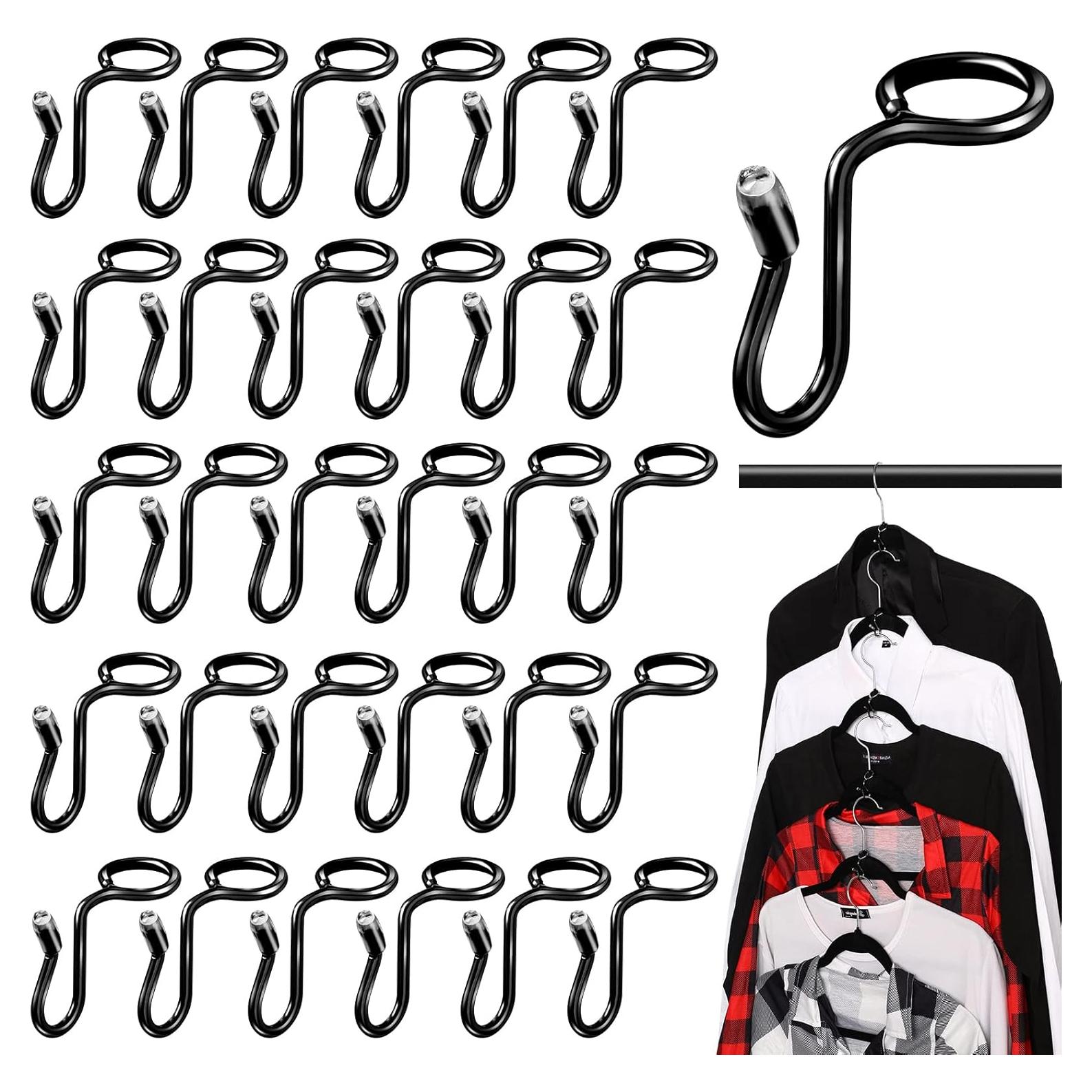 Ganchos Conectores para Perchas Sratte 50 Piezas Negro