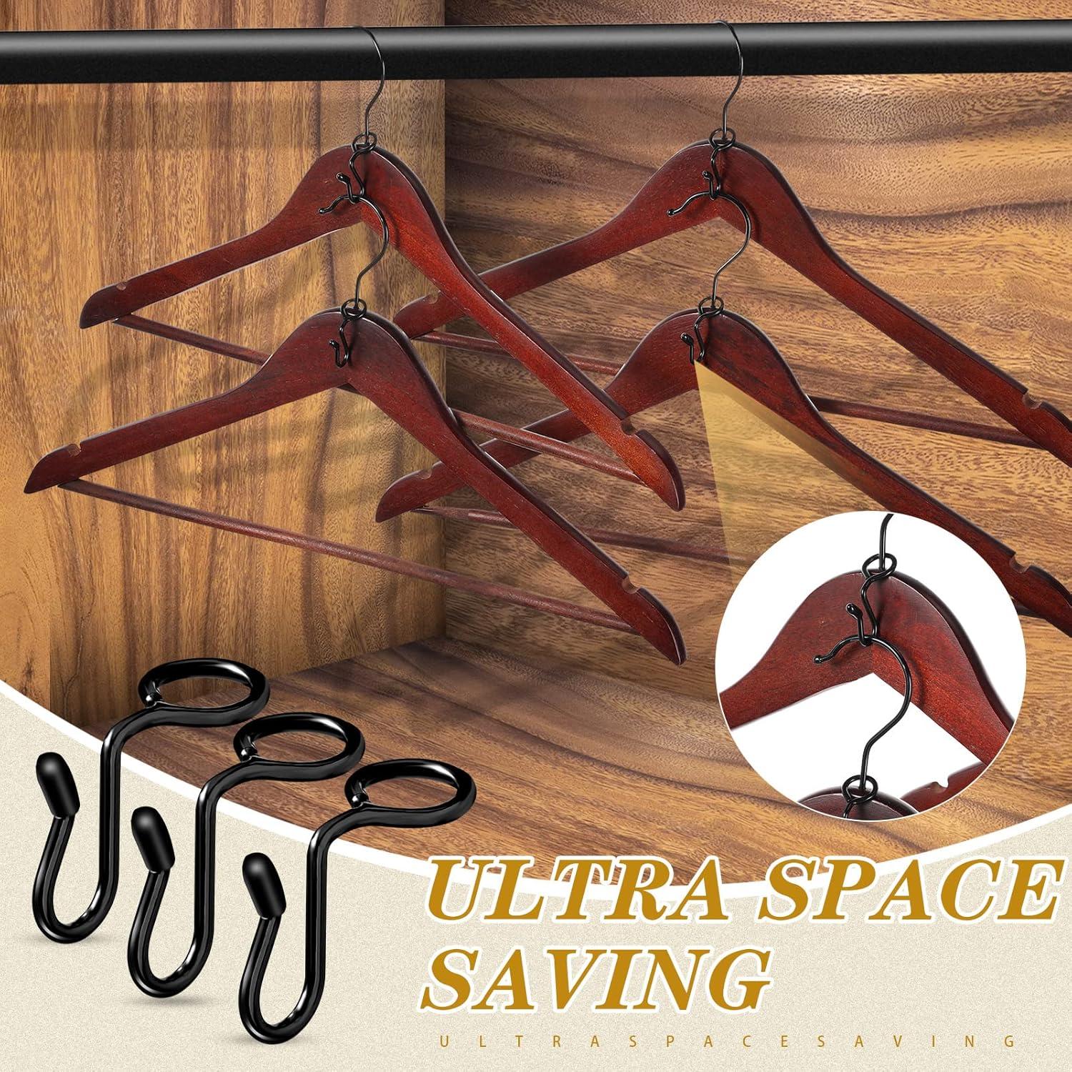 Ganchos Conectores para Perchas Sratte 50 Piezas Negro