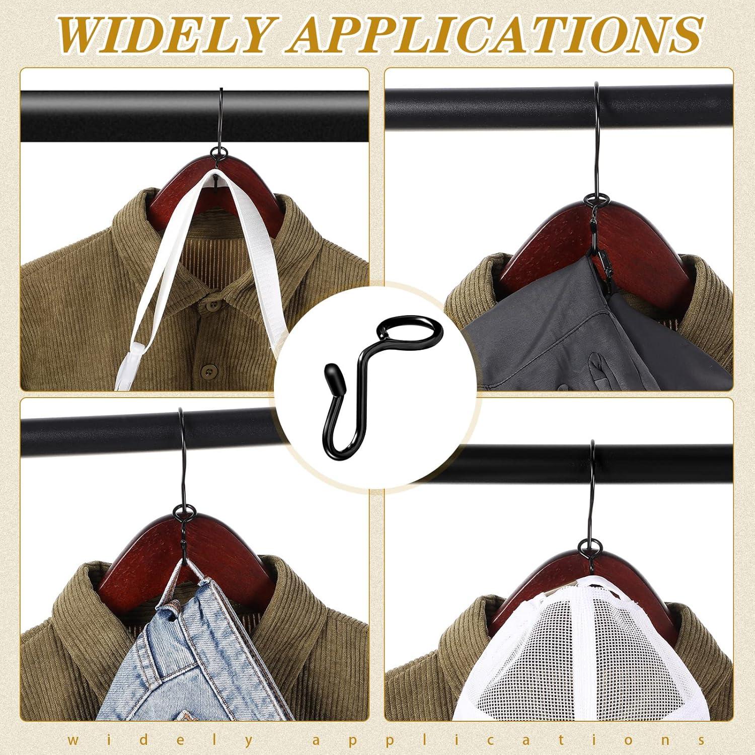 Ganchos Conectores para Perchas Sratte 50 Piezas Negro