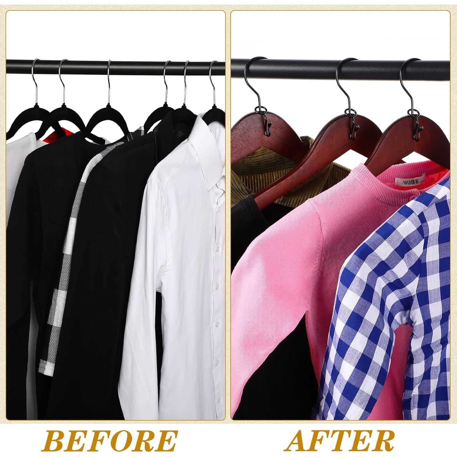 Ganchos Conectores para Perchas Sratte 50 Piezas Negro