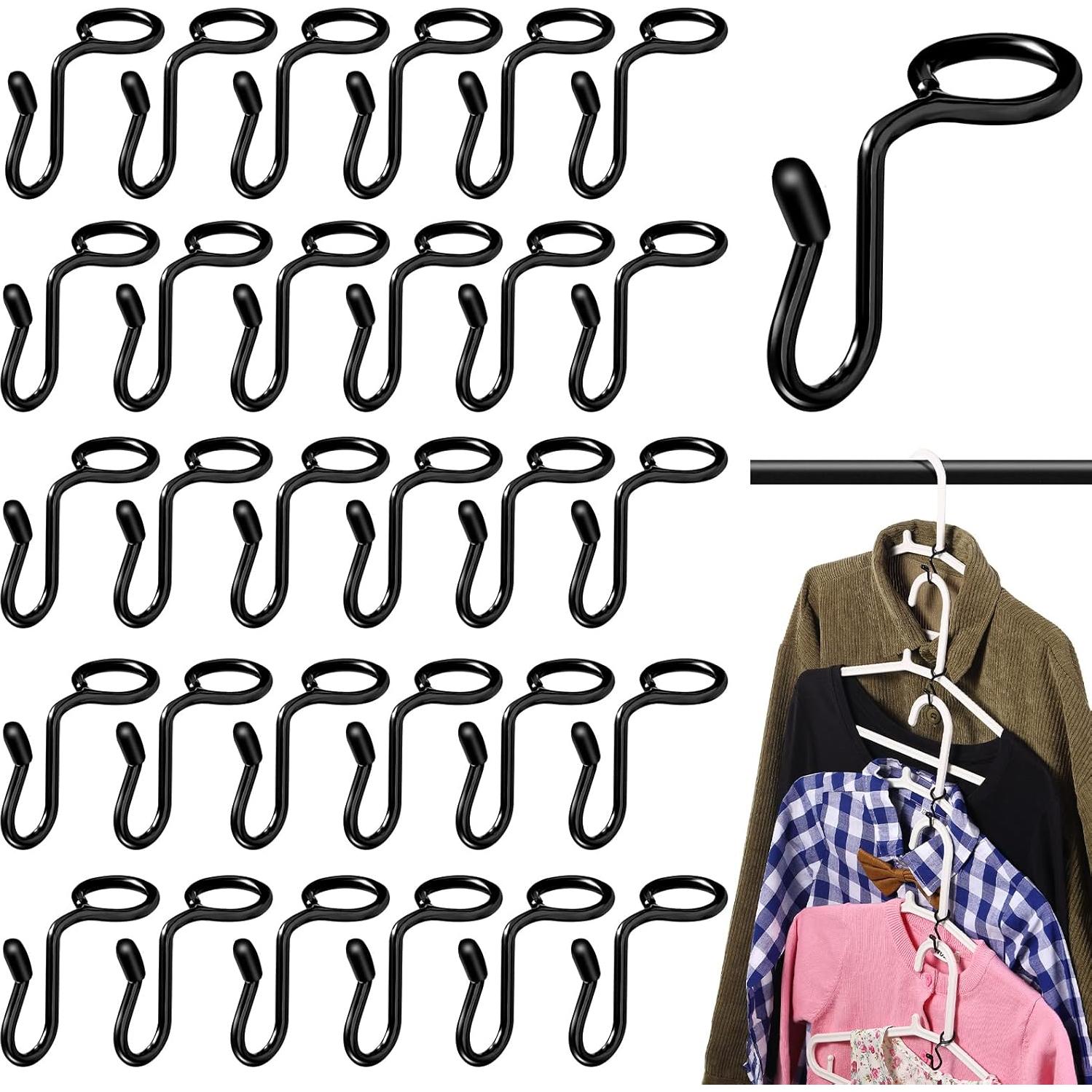 Ganchos Conectores para Perchas Sratte 50 Piezas Negro