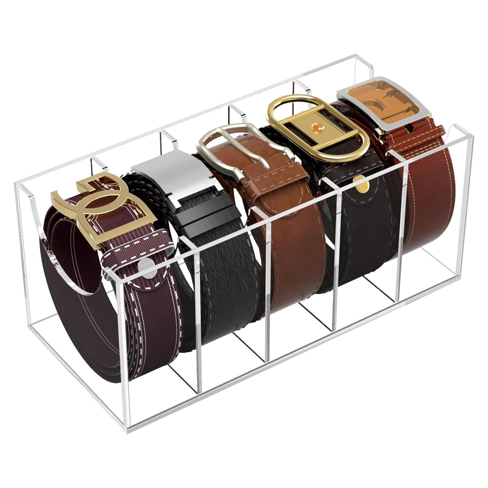 Organizador de Cinturones NIUBEE Acrílico 5 Compartimentos