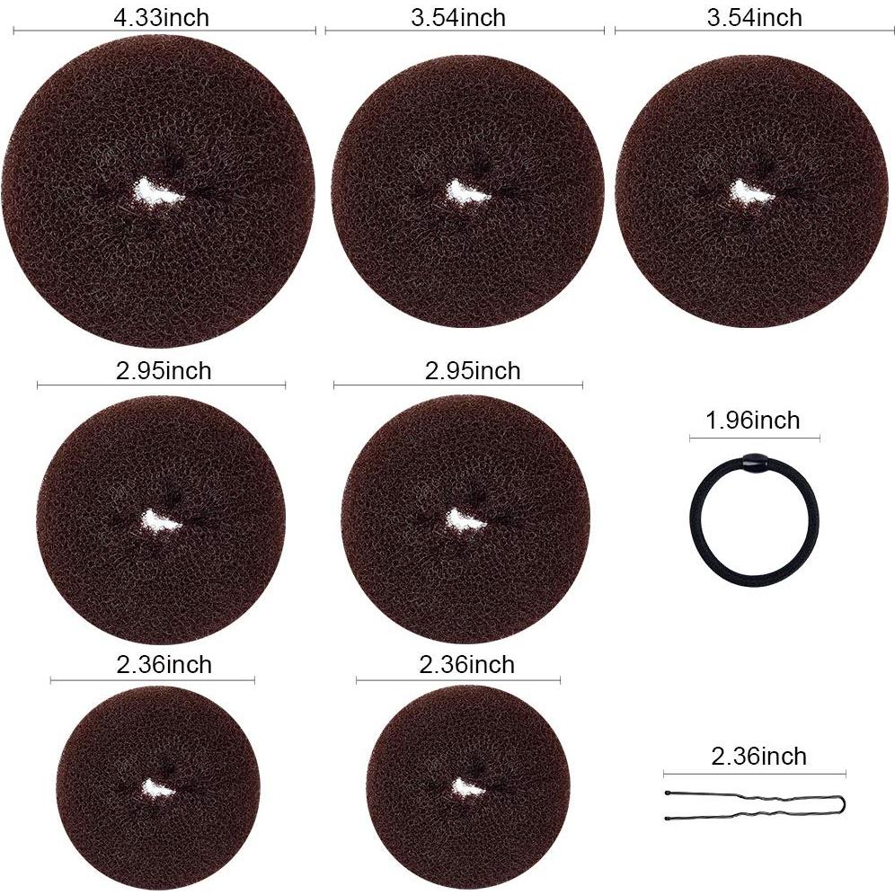 Hacedor de Moño Donut TsMADDTs 7PCS con Bandas y Pasadores