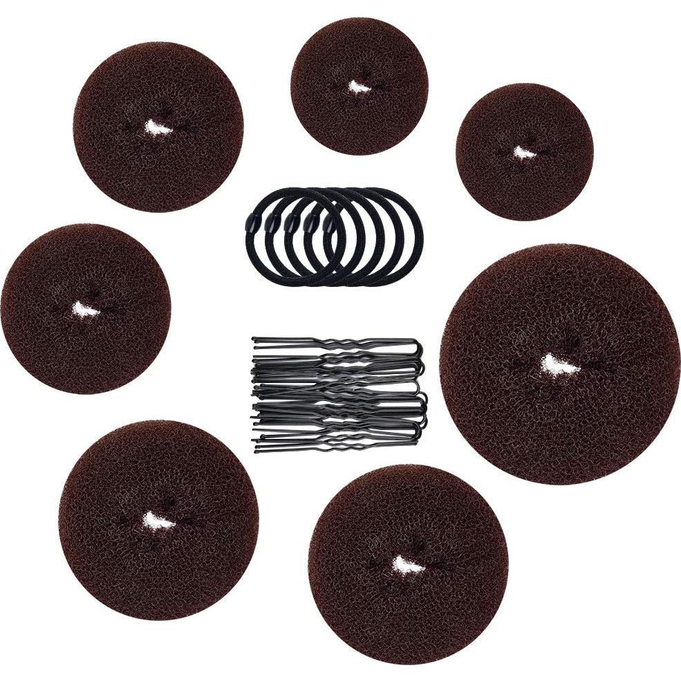 Hacedor de Moño Donut TsMADDTs 7PCS con Bandas y Pasadores