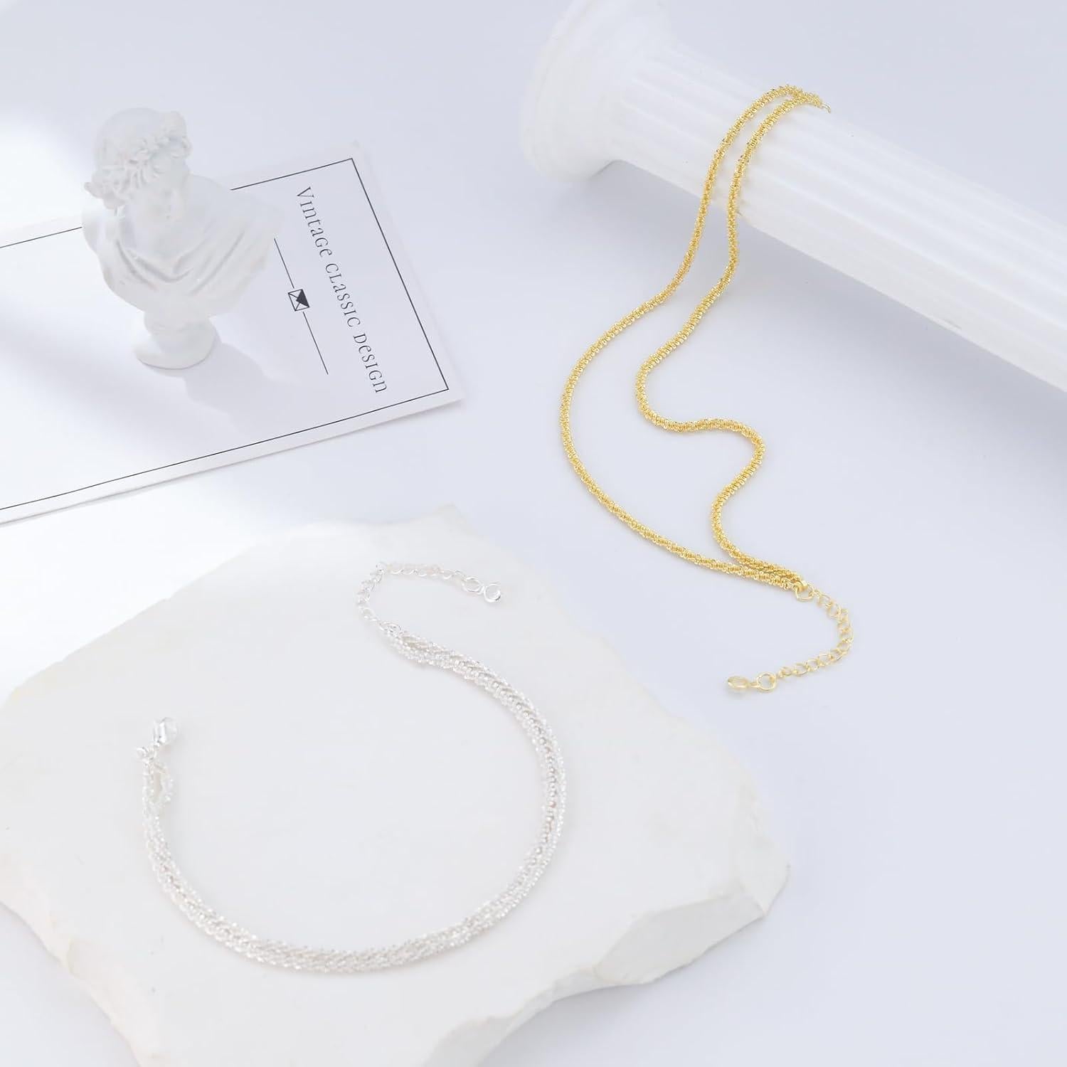 Conjunto de Pulseras de Tobillo Tasiso Oro y Plata para Mujeres