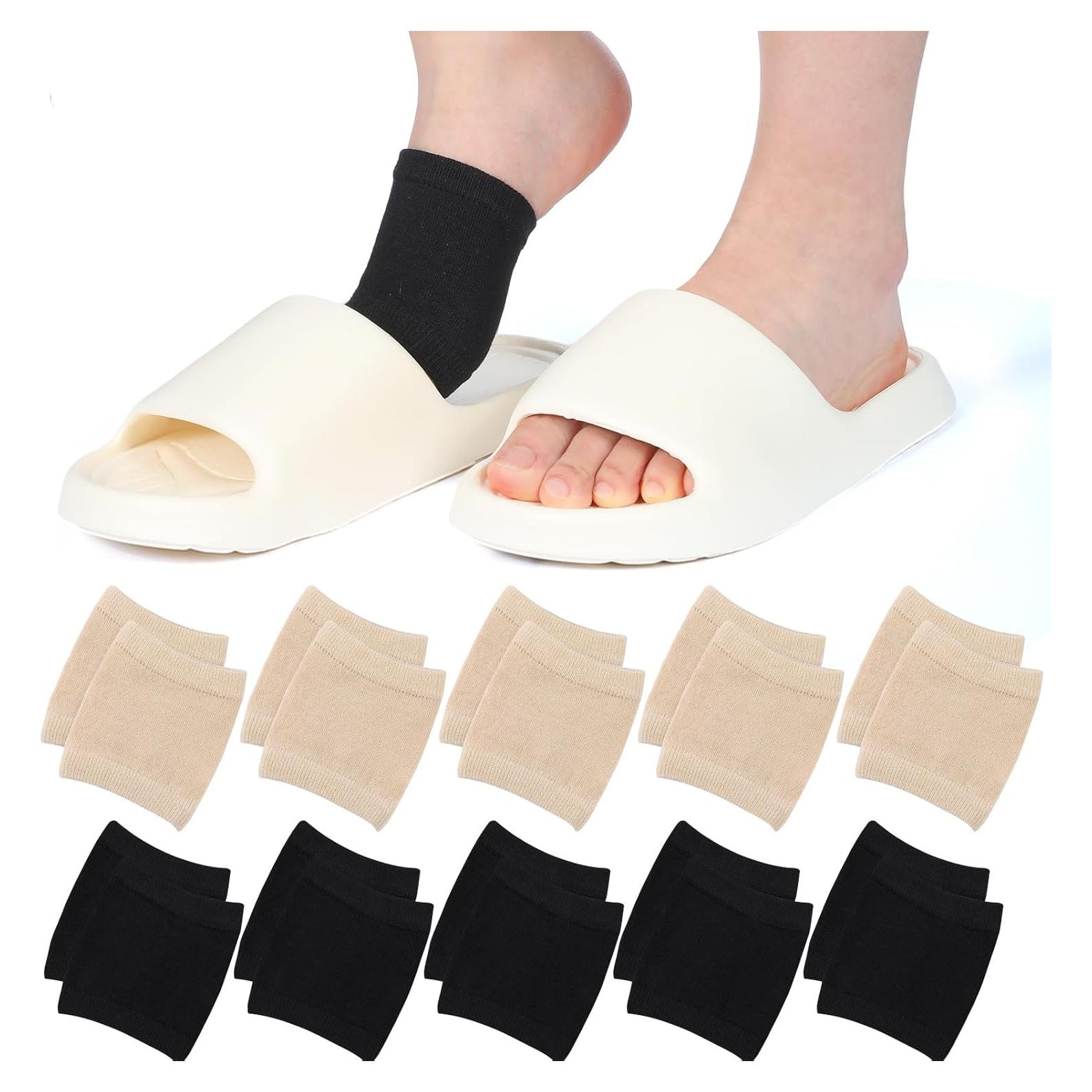 10 Pares de Calcetines de Sandalias para Mujeres - Negro y Piel