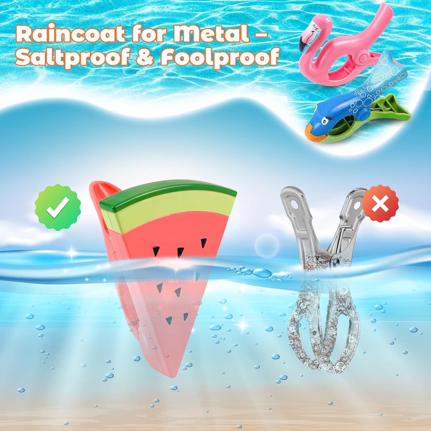 Paquete de 12 Clips para Toallas de Playa Autubin Jumbo Coloridos