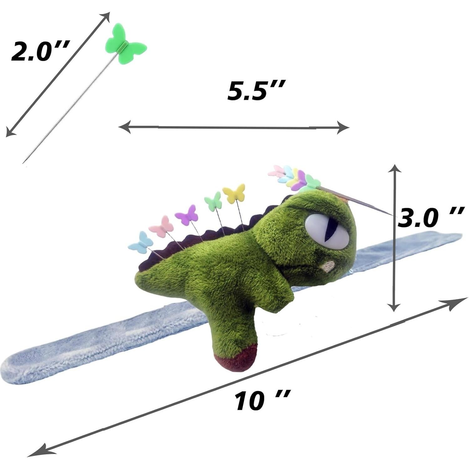 Almohadilla de Agujas Dinosaurio ZDSH con 50 Alfileres Mariposa