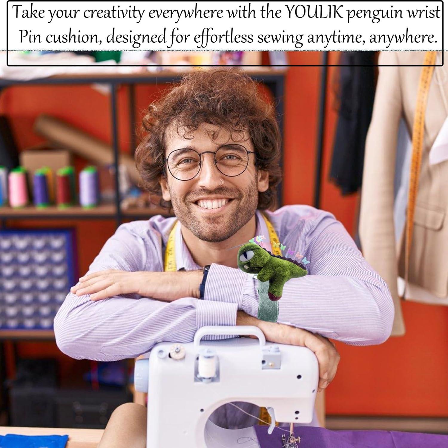 Almohadilla de Agujas Dinosaurio ZDSH con 50 Alfileres Mariposa