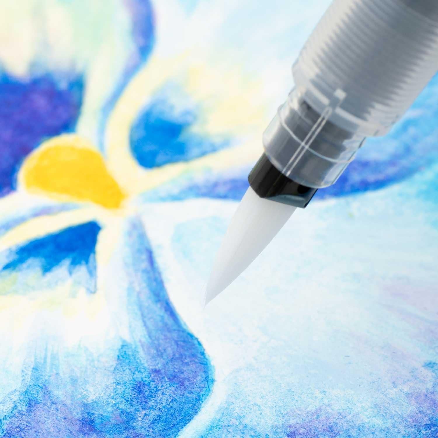 Pincel de Agua Pentel FRH-MH Punta Plana 155mm Azul