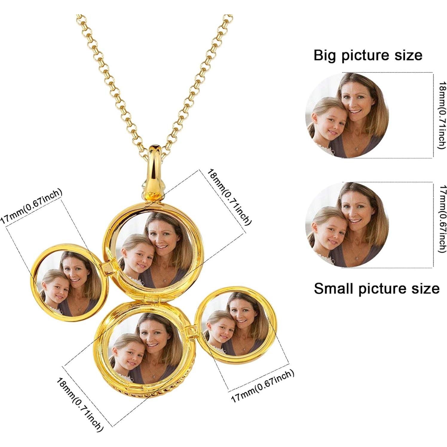 Collar de Foto Expandible YOUFENG 14K Oro Real 45 cm