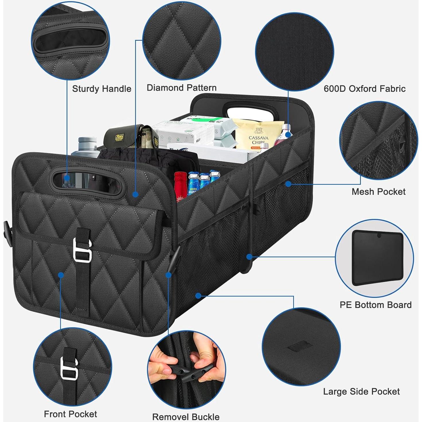 Organizador de Maletero Plegable Olosar 70L Negro Grande