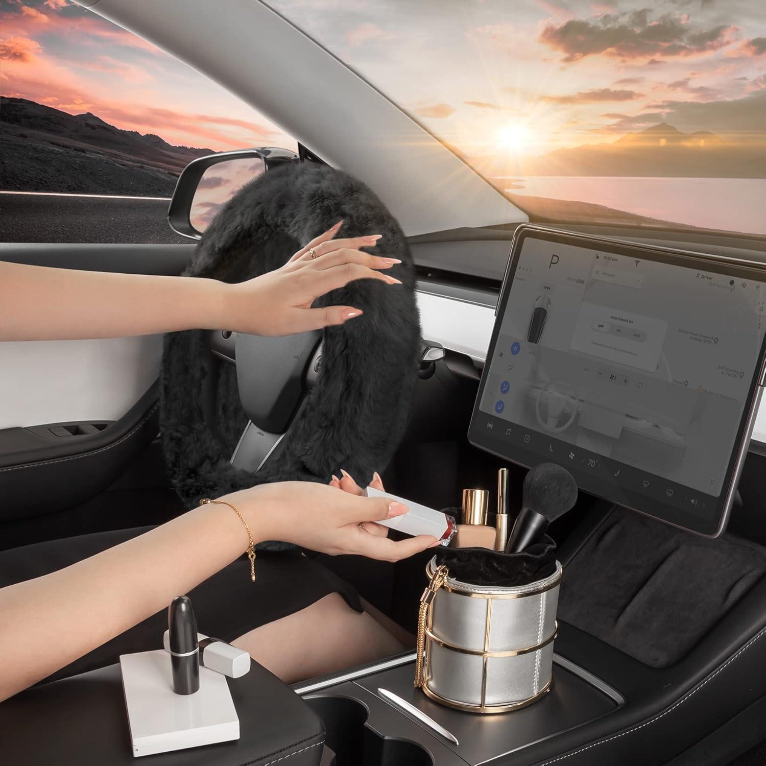 Cubierta de Volante Peluda Carbella CBSW-920-BK Negra 36.8-39.4 cm