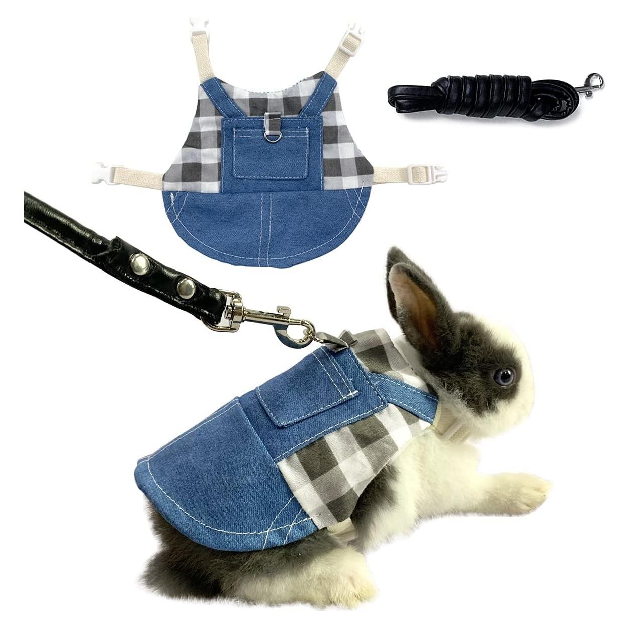 Arnés y Correa para Conejo Vehomy Denim Ajustable S