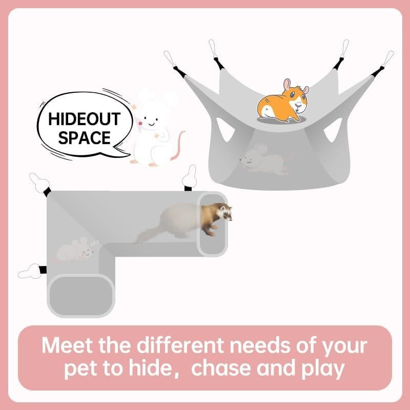 Hamaca y Túnel Esquinero EAEDMY para Hurones y Cobayas