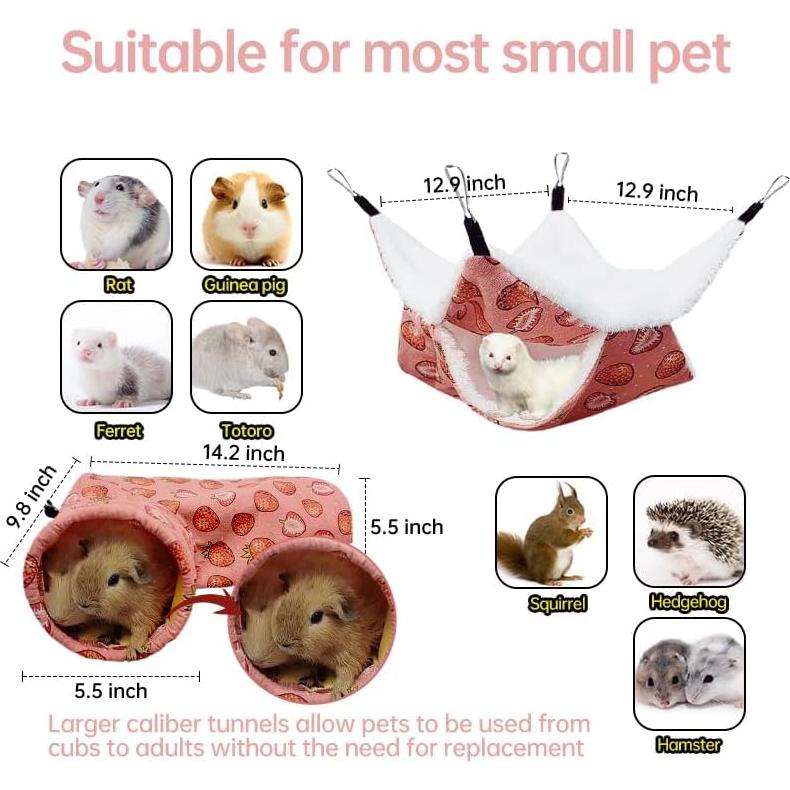 Hamaca y Túnel Esquinero EAEDMY para Hurones y Cobayas