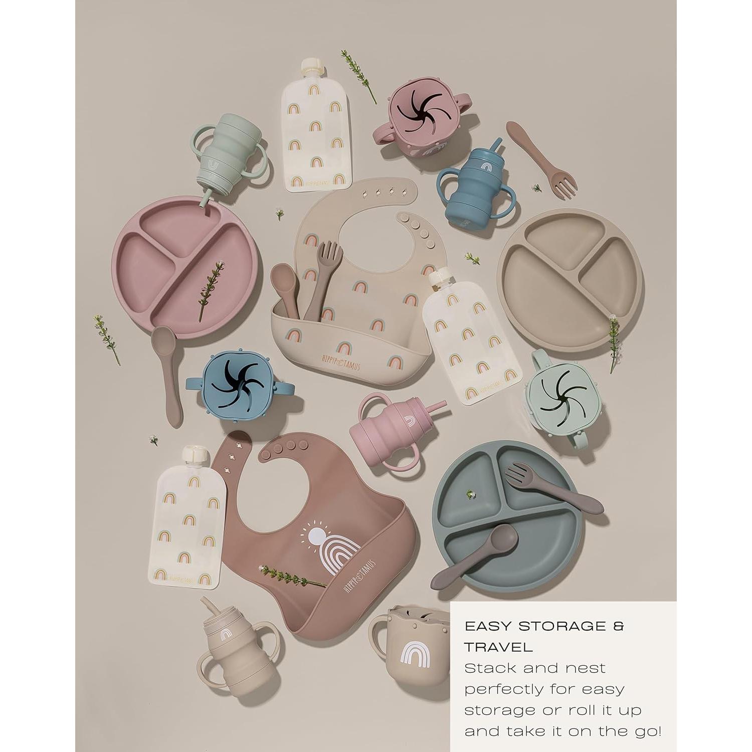 Baberos de Silicona Hippypotamus - Impermeables y Ajustables