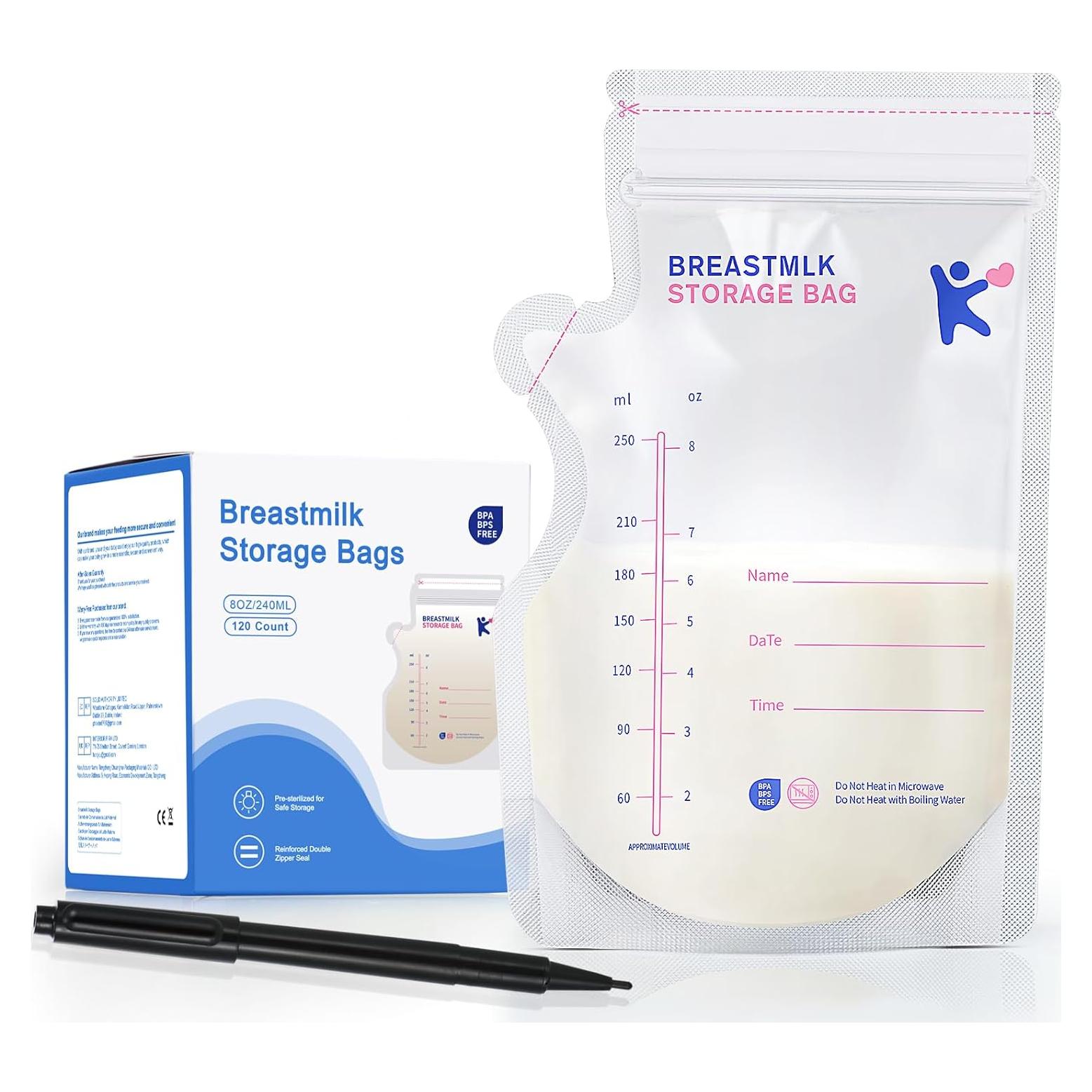 Bolsas de Almacenamiento de Leche Materna Kisdream 120 Unidades 240 ml