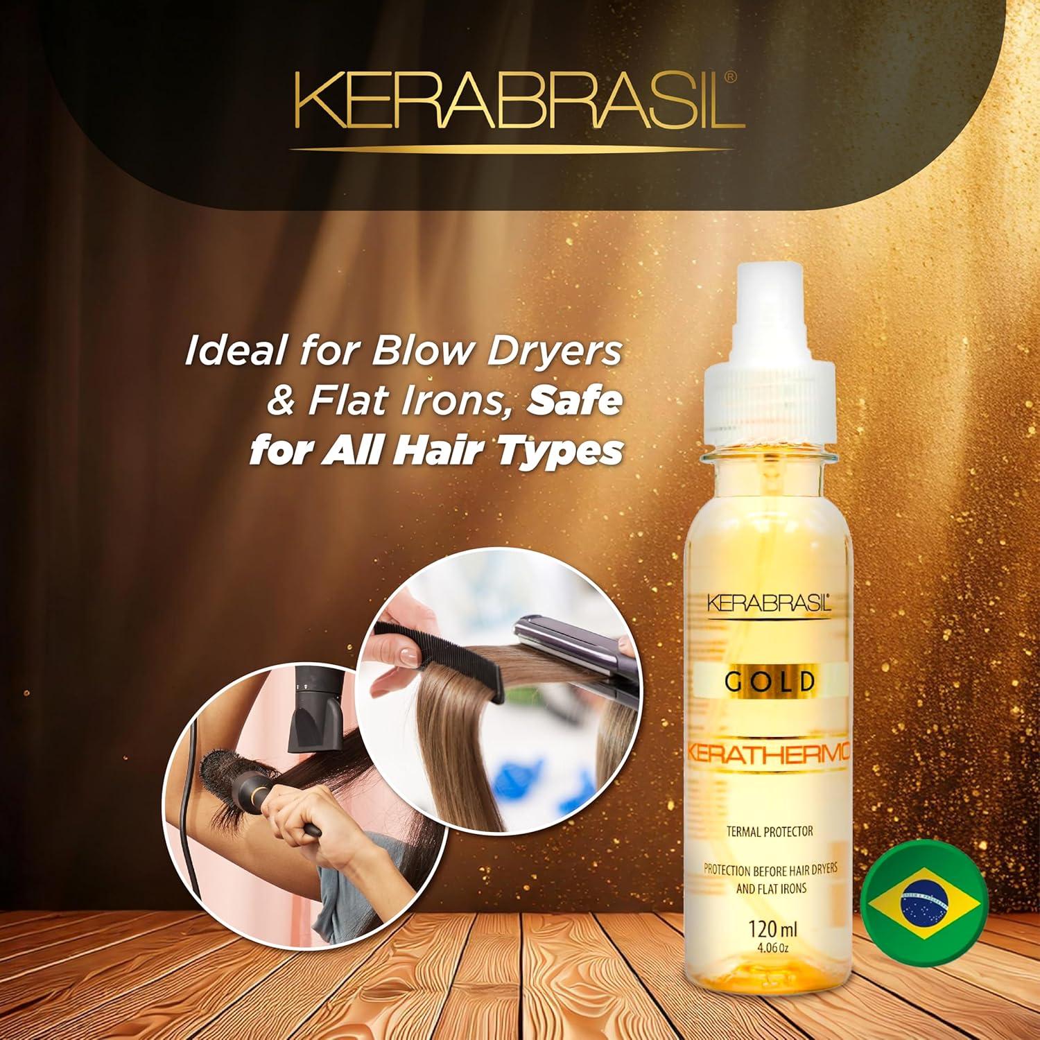 Protector Térmico KERABRASIL Kerathermo 120ml - Brillo y Control Frizz