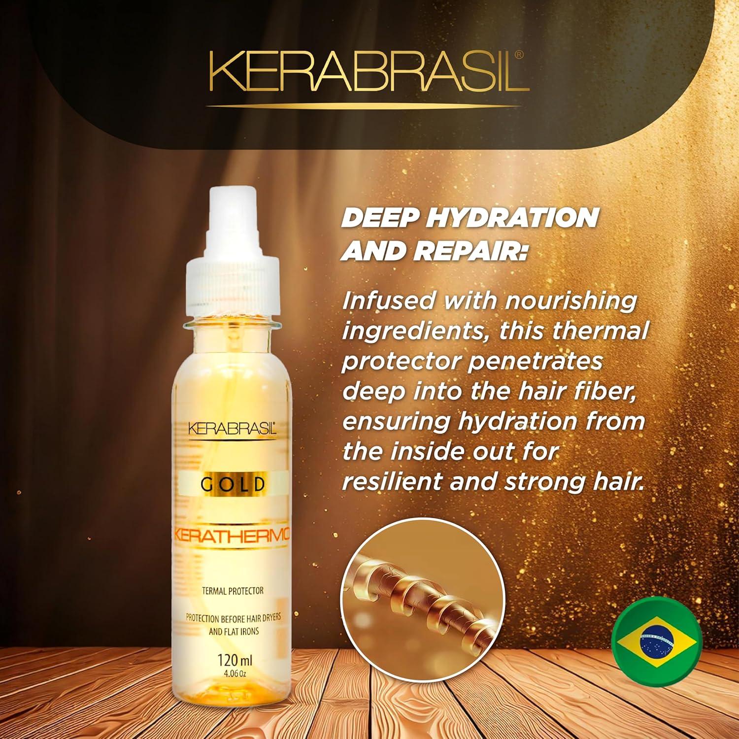 Protector Térmico KERABRASIL Kerathermo 120ml - Brillo y Control Frizz