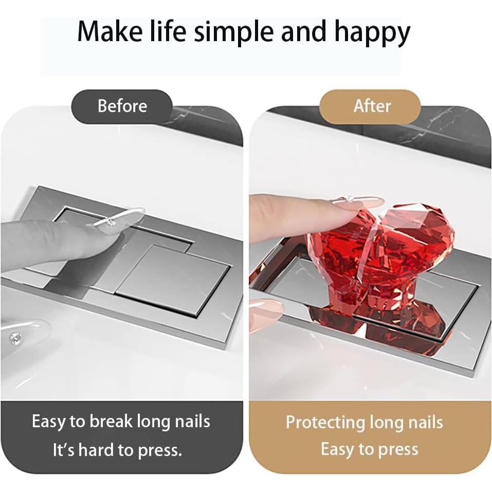 Botón de Presión Inodoro CIXVOEMK Rojo Transparente